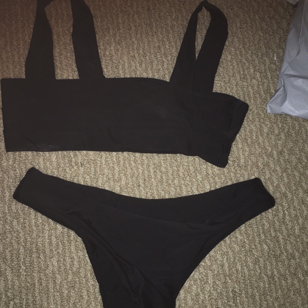 ZAFUL black bandeau bikini set